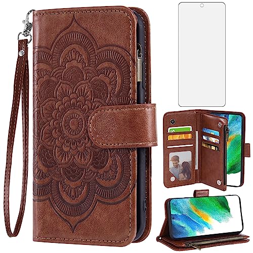 Housse Samsung S21 FE 5G anti-choc avec protection écran et fentes pour cartes