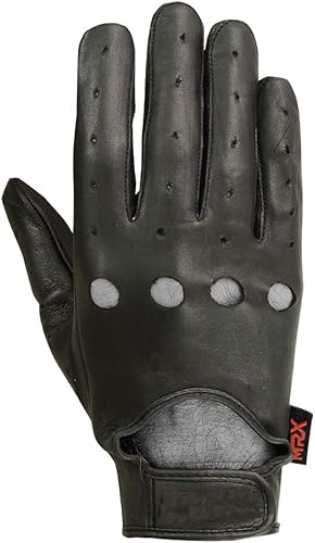 Miniatura 2 de MRX BOXING & FITNESS Guantes de conducción para hombre, básicos, suaves, de piel de cabra, sin dedos, transpirables, para motociclista, ciclismo,