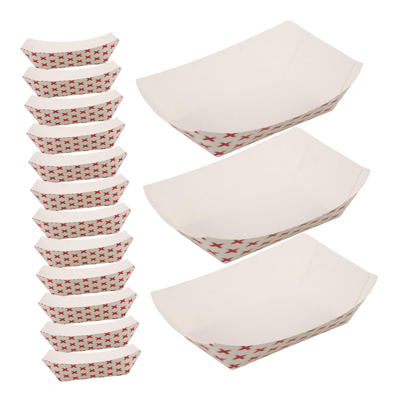 PRETYZOOM Reusable Paper Food Serving Trays Hot Dog Boats Nacho Boats for Snack Party Bbq Strong Material