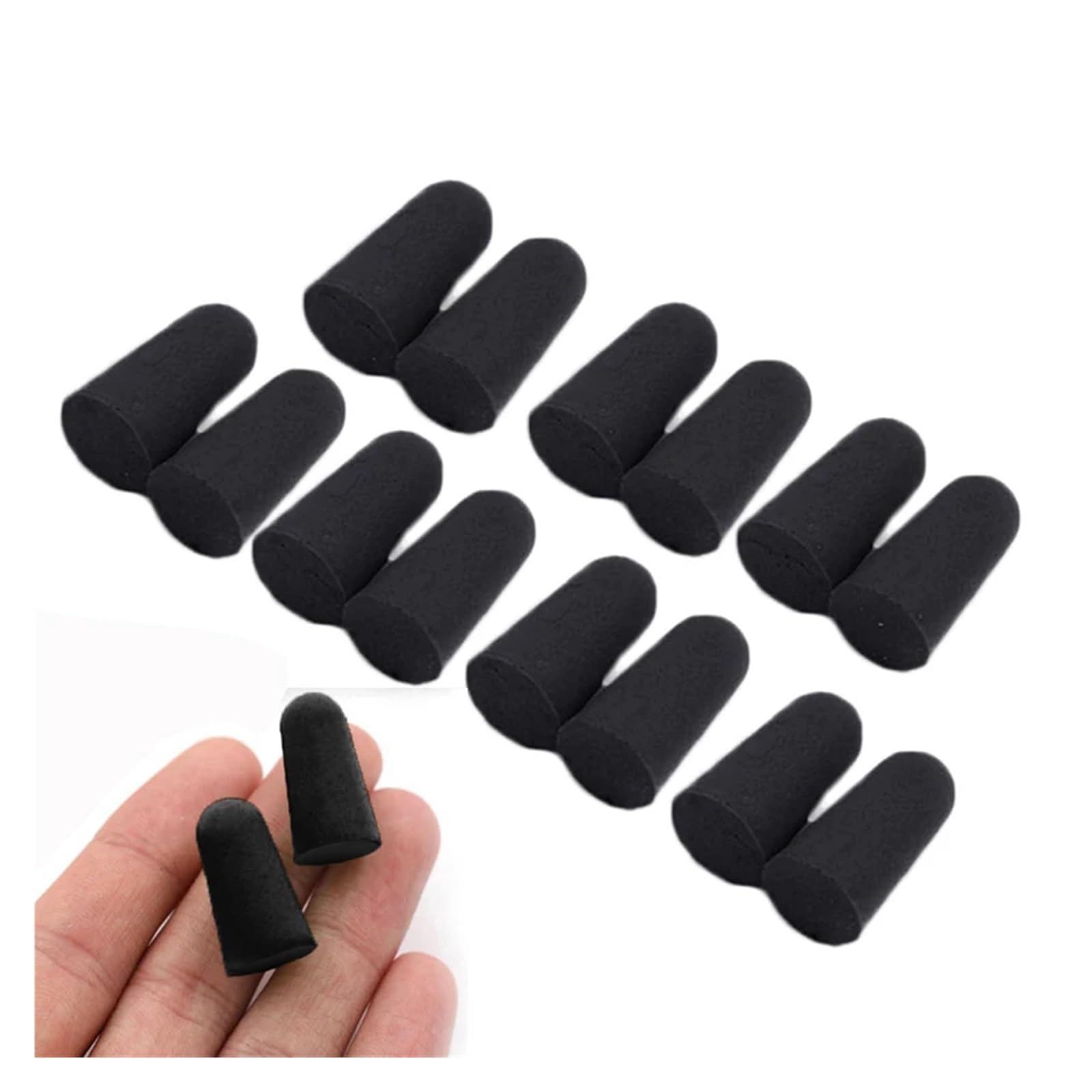Tapones para dormir para los oídos, 20 unidades/10 pares de tapones para los oídos de reducción de ruido para dormir, tapones para los oídos de espuma cónica suave (azul)