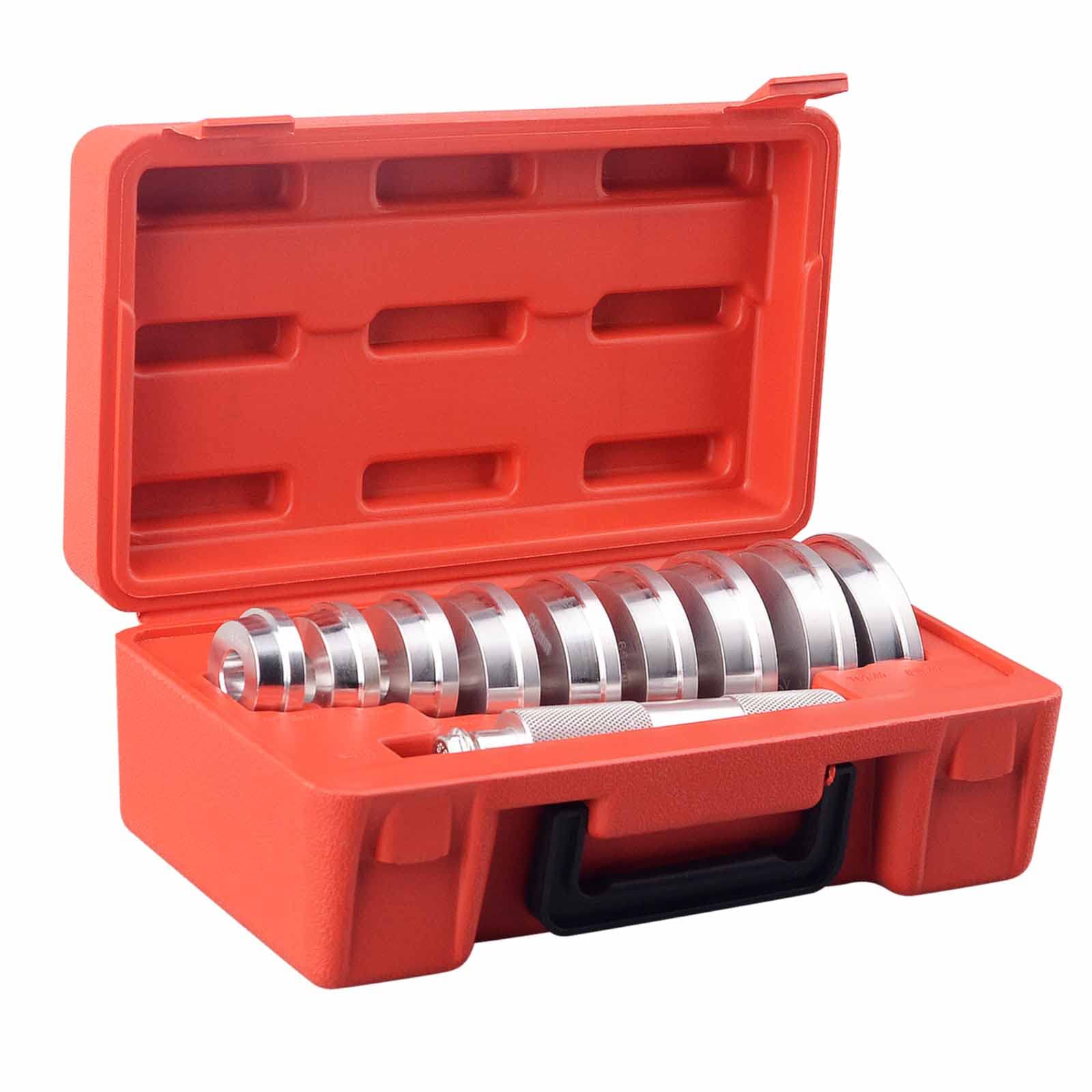 Juego de rodamientos métricos y anillos de sello - 9 discos - Caja de eje - Kit de sello universal de aluminio para rodamientos de ruedas de automóviles