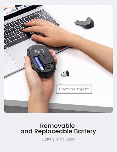 Miniatura 6 de Covert Mouse Jigger, ratón 2 en 1 con jiggler, motor de mouse indetectable con interruptor de encendido/apagado, sin unidad, simular el movimiento