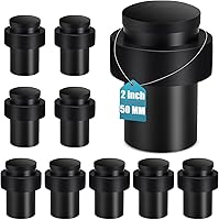 Vista 25 de KOLAKO Topes de puerta, topes de puerta de piso, (2 pulgadas) negro mate moderno resistente sólido pequeño cilíndrico parachoques de goma, acero