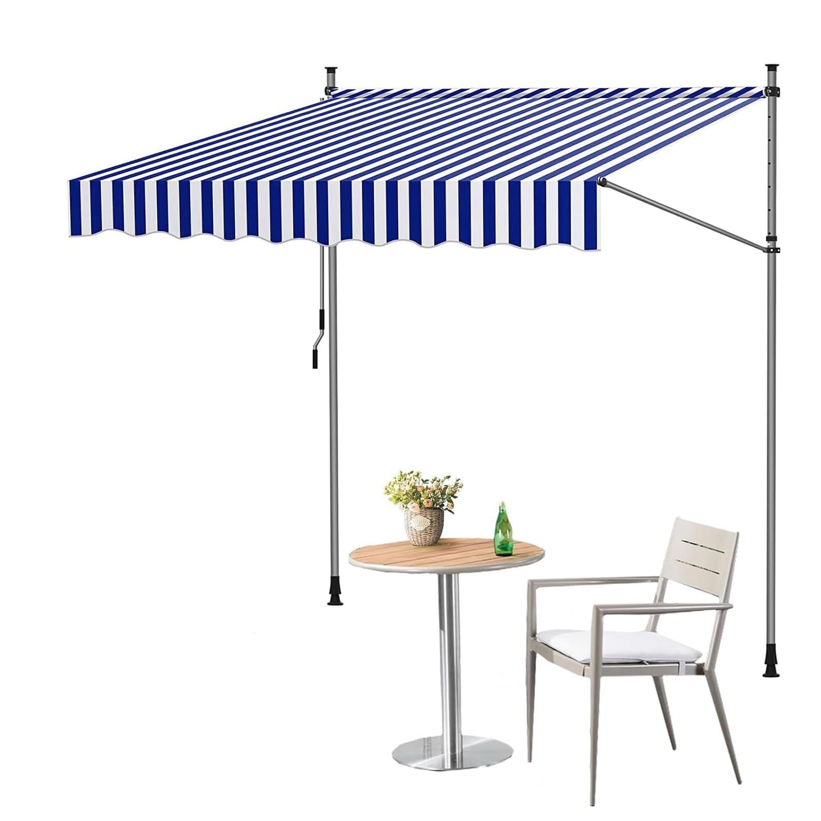 Store banne rétractable manuel pour terrasse et jardin en polyester imperméable 3x2m