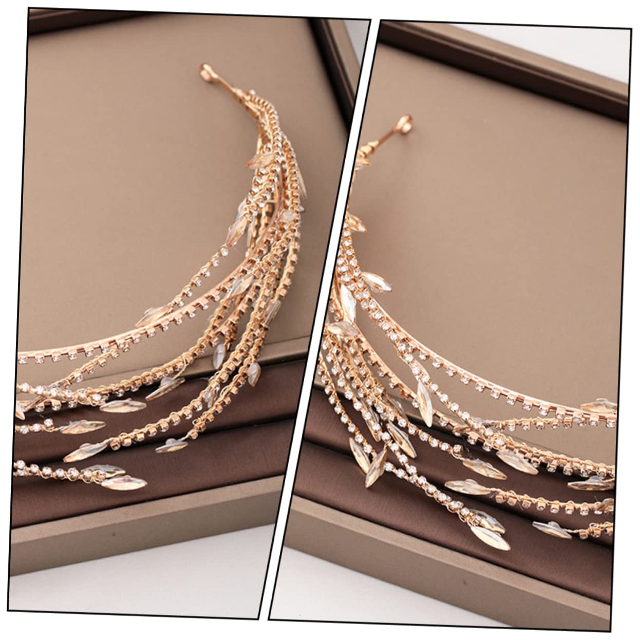 Diadema Dorada de Aleación para Boda, Estilo Clásico y Delicado