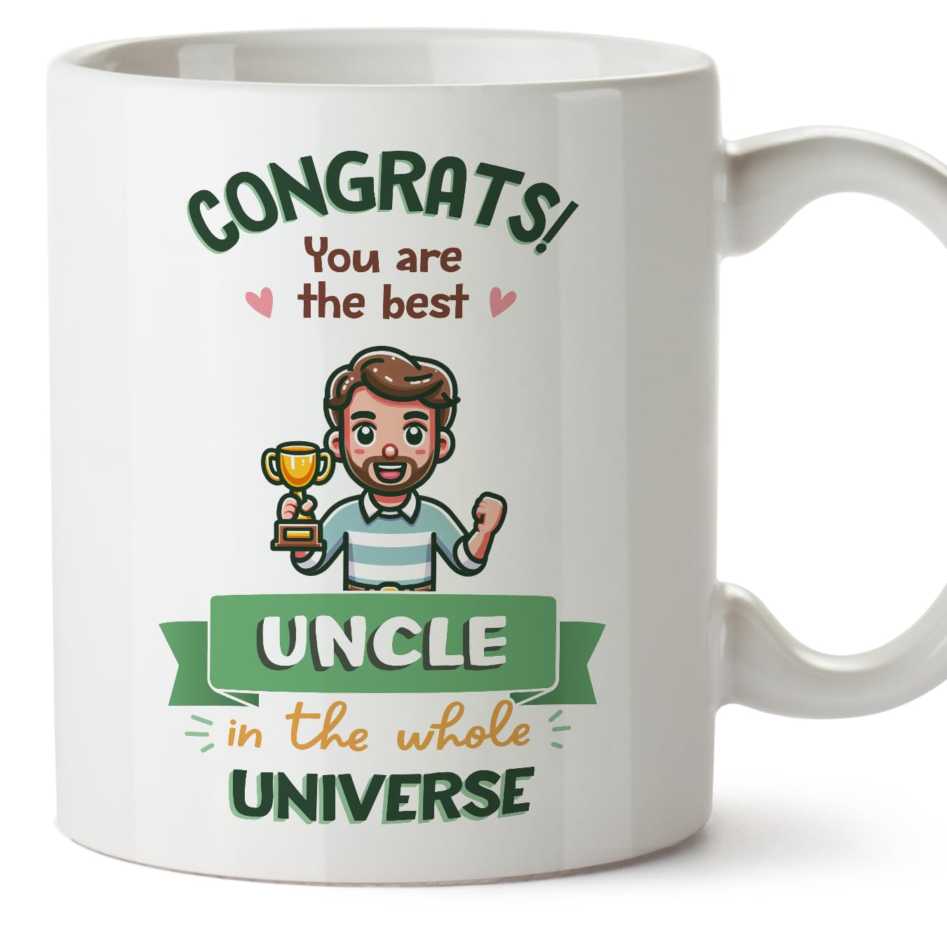 MUGFFINS Uncle Mug - in English - Best in Universe Trophy - Funny Gift - Ceramic 11oz Mug