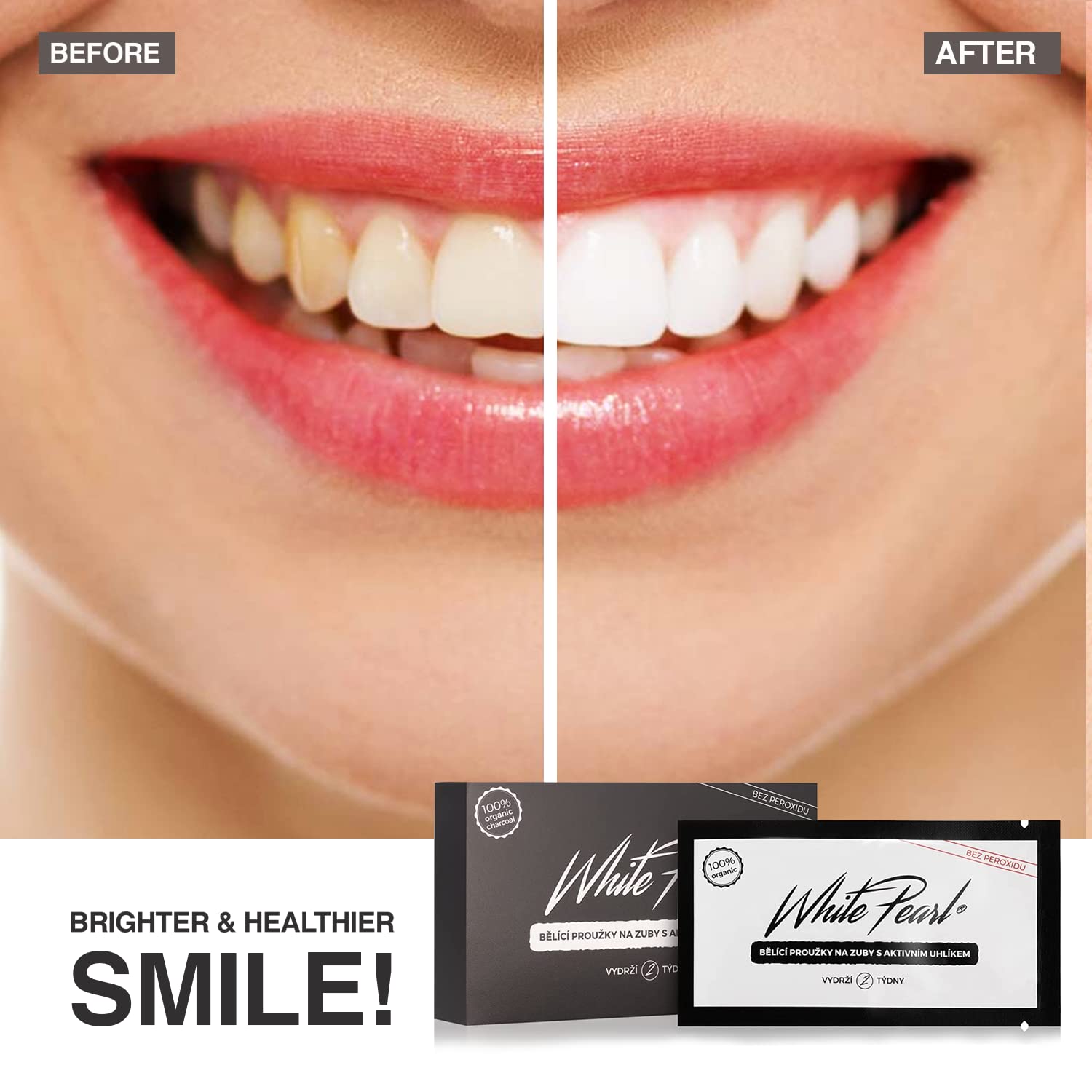 White Pearl Charcoal teeth whitening strips