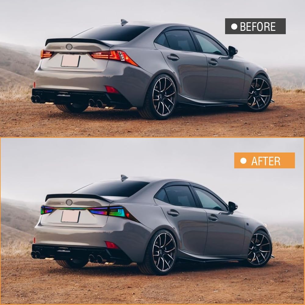 T T-ABC New Taillight Compatible with 2014-2020 Lexus IS300 IS350 IS200T Tail Light Base F Sport IS250 Crafted Line Rear Lights Full LED Sequential Accessories Animation Custom Replacement (T2R)