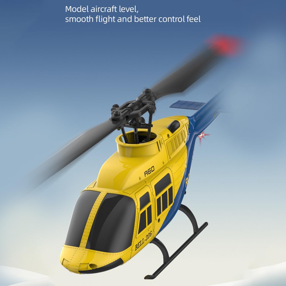 RC ERA A60 BELL206 6CH Querruderloser Einrotor RC Helikopter 1:42 mit 6G Stabilisierung und Höhenhaltung Ferngesteuerter Hubschrauber für Erwachsene Anfänger – RTF