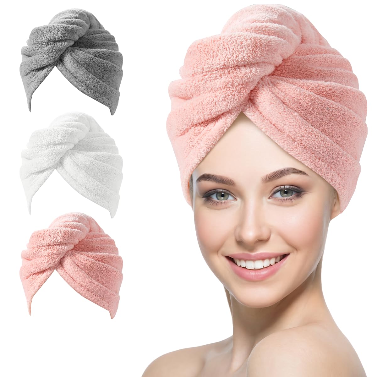 YFONG Microfiber Hair Towels - Super Absorbent Drying -7