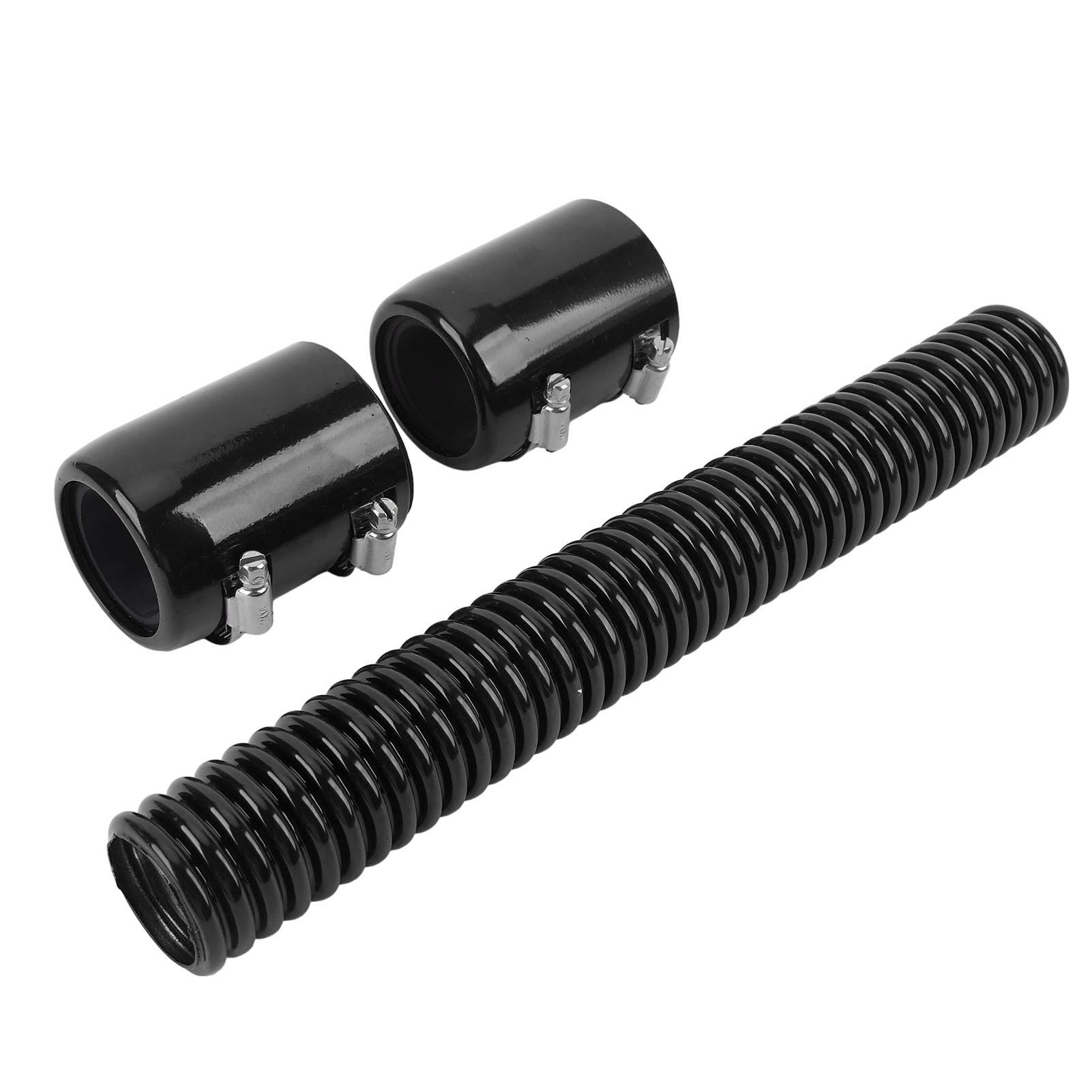 12in Stainless Steel Coolant Radiator Hose Kit with Cap - Flexible, Durable, and Efficient Cooling for 1 3/4in, 1 1/2in, 1 1/4in Hoses for Mechanics and DIY Car Enthusiasts (Black)