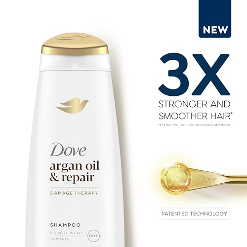 Dove Shampoo Argan Oil & Damage Repair 1 For Damaged Hair 92% Natural Origin, Paraben Free Shampoo 12 Fl Oz thumb #2