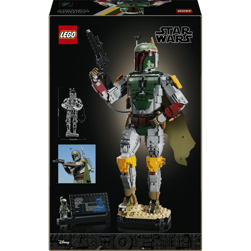 LEGO Star Wars Boba Fett 75455 | Kolekcjonerska figurka, model do ekspozycji, prezent dla fana Star Wars, zestaw klocków dla dorosłych, 1544 elementy