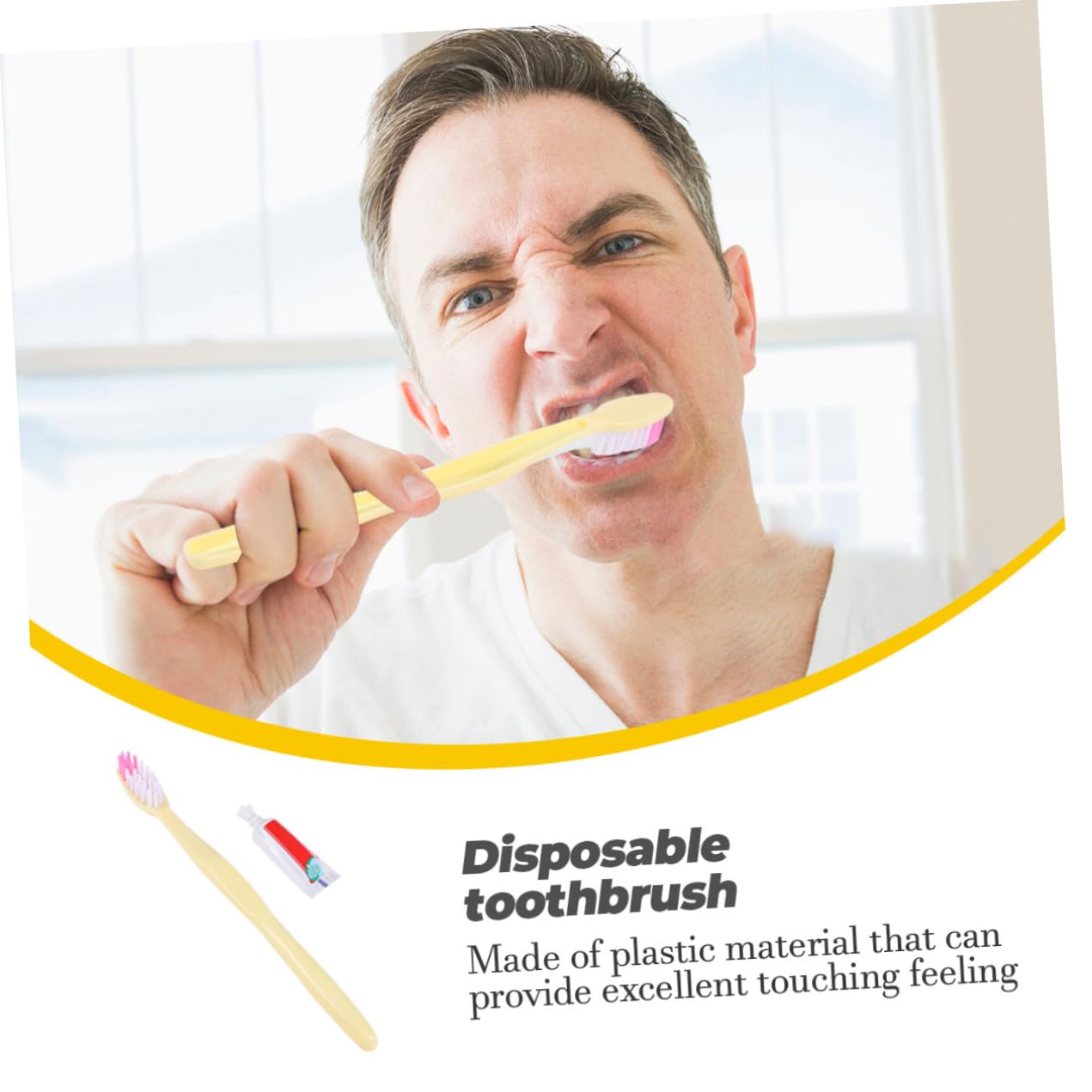 TOYANDONA Set 100 Pezzi Spazzolino da Denti Usa e Getta con Dentifricio Manuale Confezionato Singolarmente Portatile per Viaggio Campeggio e Igiene Orale Quotidiana