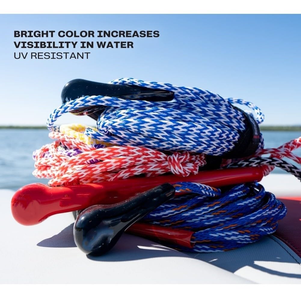 60ft per la corda dello sci d'acqua con il wakeboard della tubatura della maniglia, cavo di traino del PVC luminoso UV