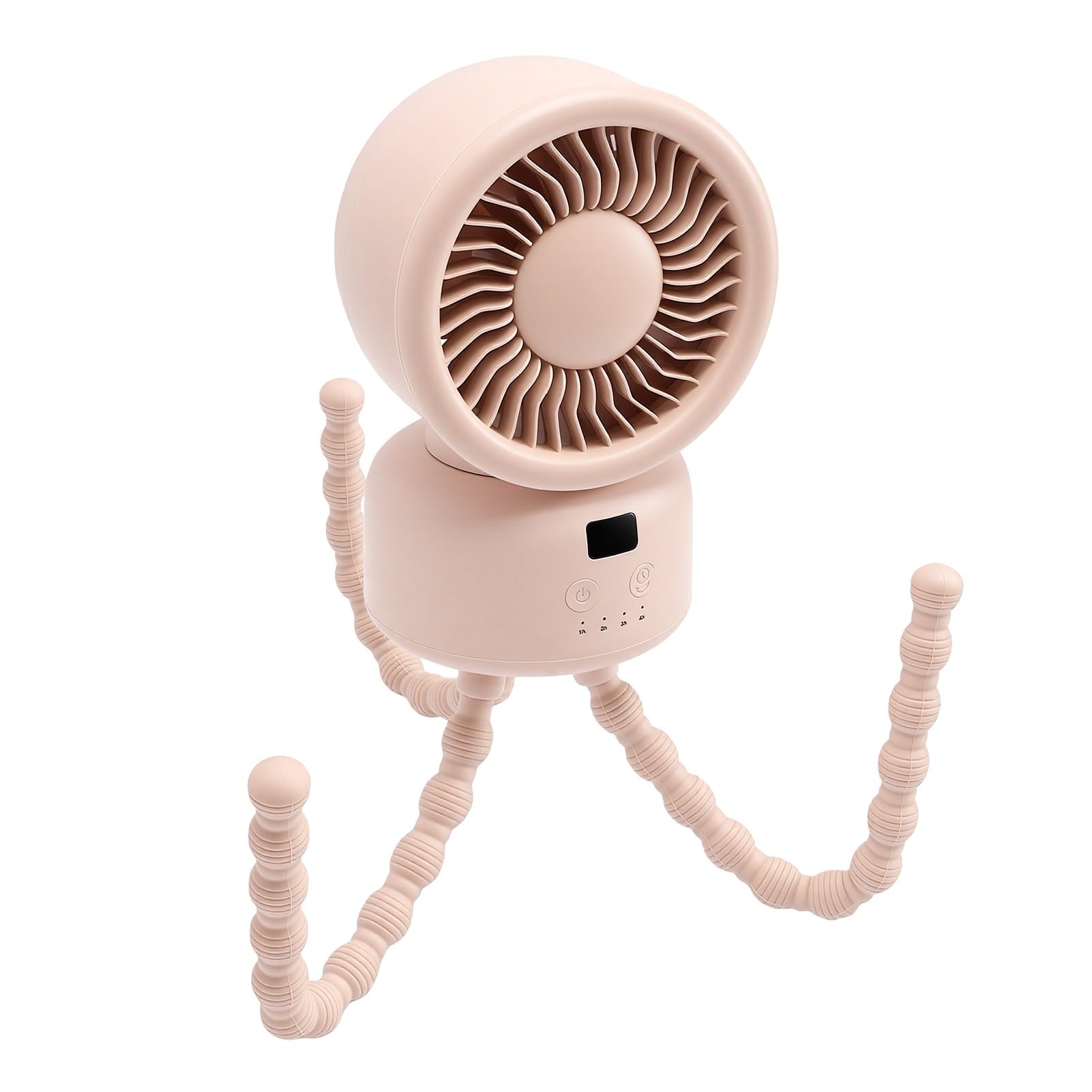 YWBL-WH Ventilador de Coche para Bebé Recargable, Tripode Flexible,