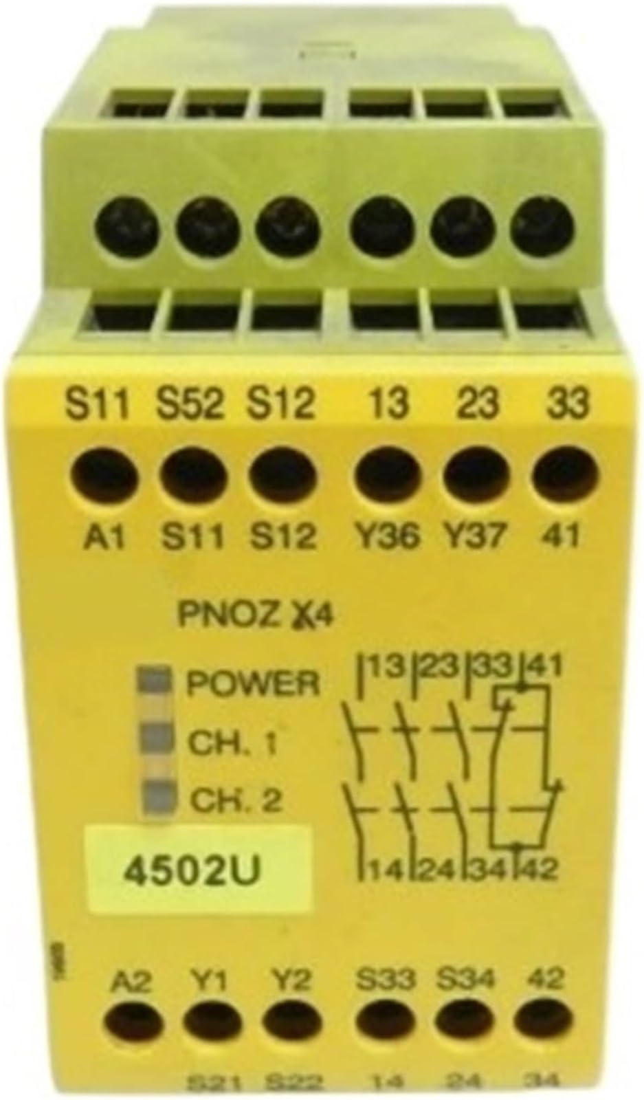 Relés de seguridad, PNOZ X4 Relé De Monitoreo Puerta Segura - Módulo Control Industrial 24V DC 3NO 1NC Protección Contra Sobrecarga Y Diseño Compacto, 0513