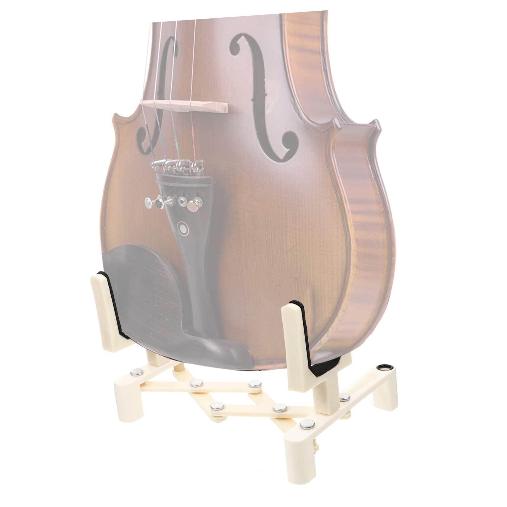 FAVOMOTO 1 Pc Violin Stand Cello Holder Violin Floor Stand Ukulele Stand Instrument Holder Pu Violin Holder Foldable Storage Tray White