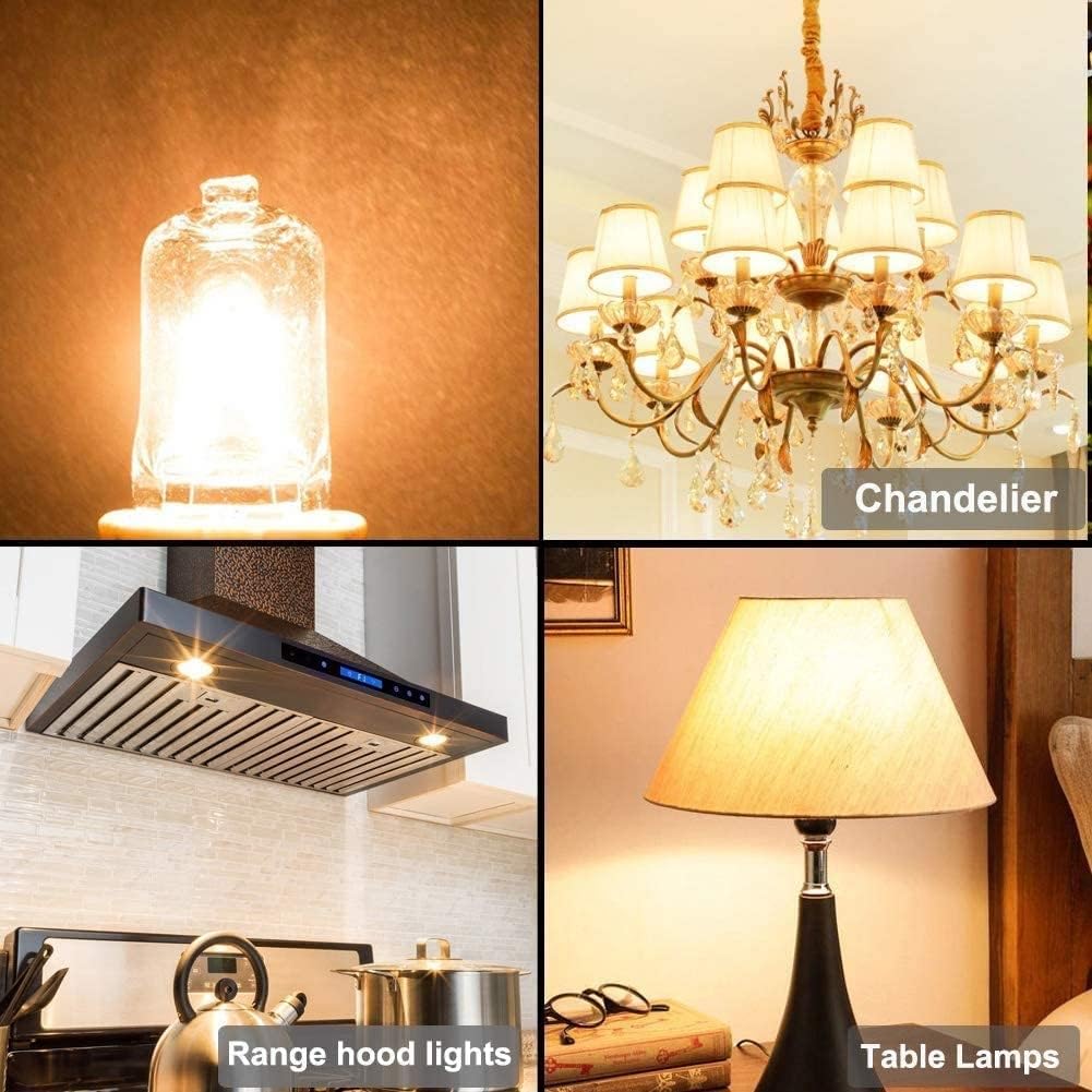 Żarówki LED G9 ciepła biel 3000K 3 W (odpowiednik 30 W) Zmienna intensywność CRI 80 + 300 lumenów do okapu kuchennego żyrandol kinkiety oświetlenie szafki lampa stołowa (12 szt.)