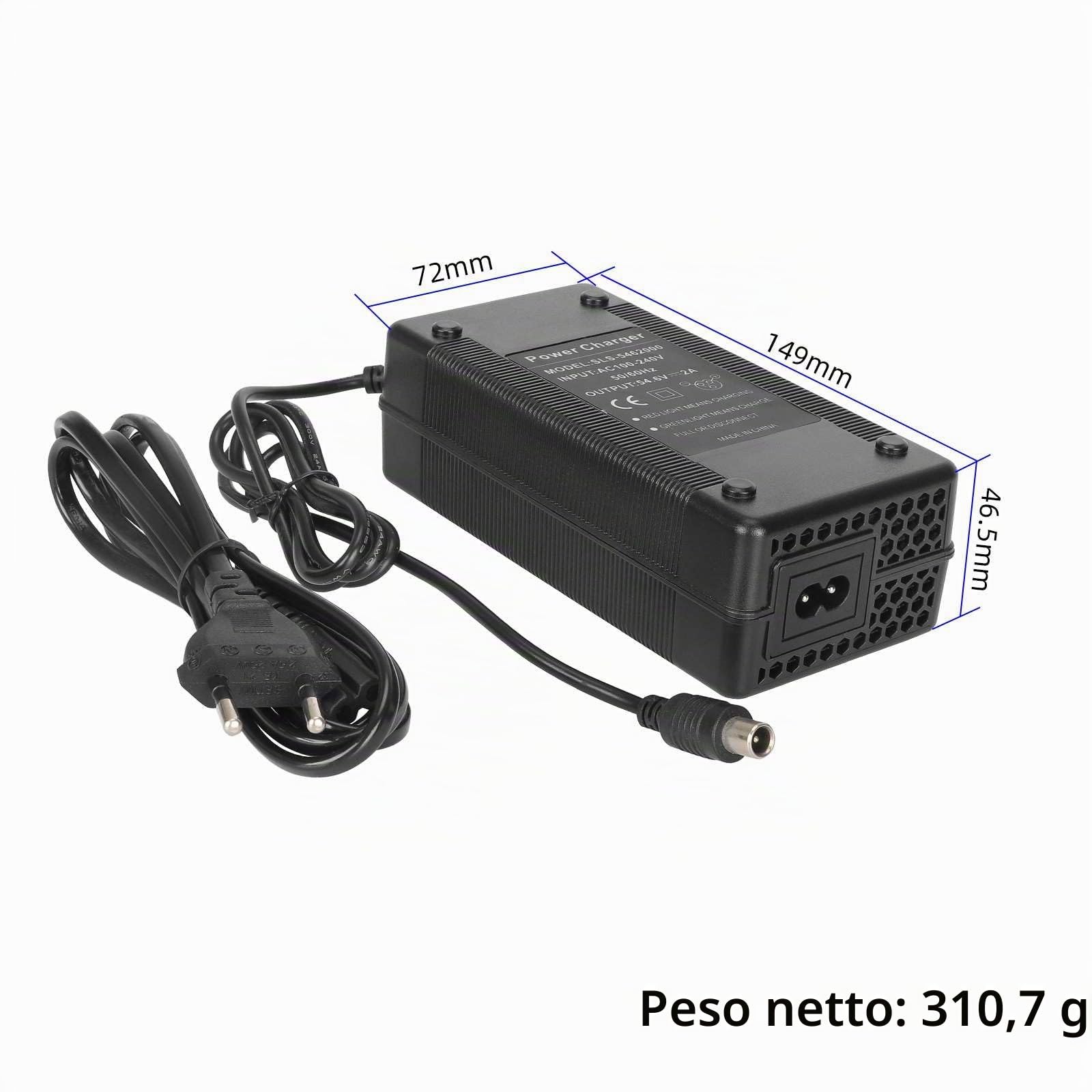 Caricatore 54,6 V 2 A per ENGWE EP-2Pro/Engine Pro bicicletta elettrica scooter 48 V batteria agli ioni di litio ricarica rapida spegnimento automatico