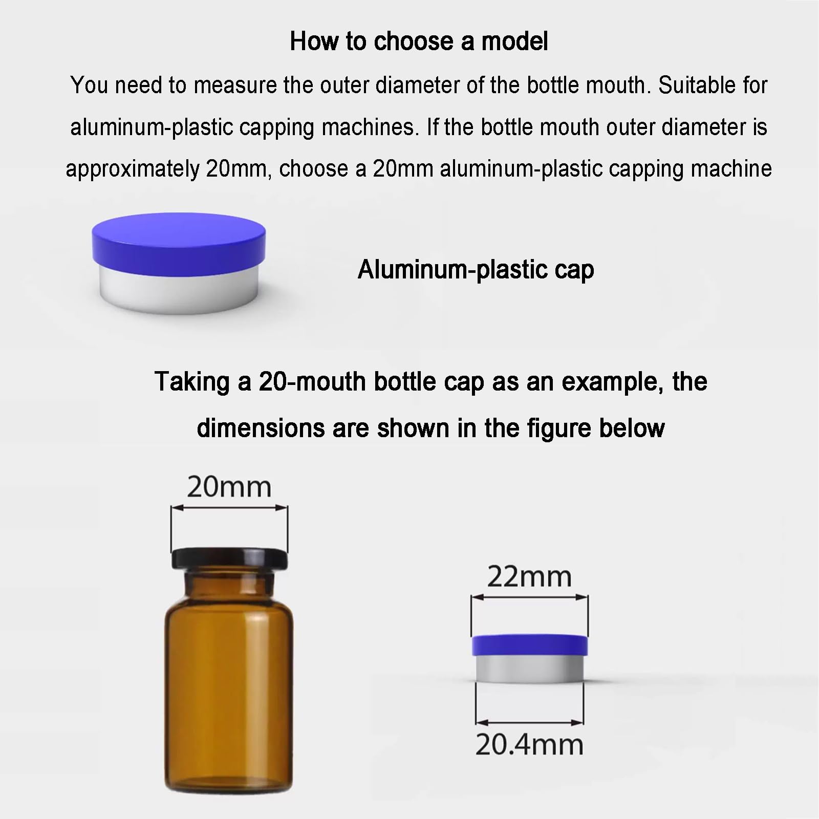 Máquina selladora y prensadora de Viales Manual, para perfumes, Altura Ajustable, Tapa de Aluminio y plástico, eficiencia de 20 Botellas/min.