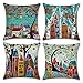 4er Set Kissenbezug 45 x 45 cm, Dekokissen Kissenbezüge Sofakissen Dekorativ Kissenhülle Zierkissenbezüge Stilvolles Flora und Fauna Muster für Sofa Schlafzimmer Wohnzimmer Auto Zuhause Dekor (Stil-K)