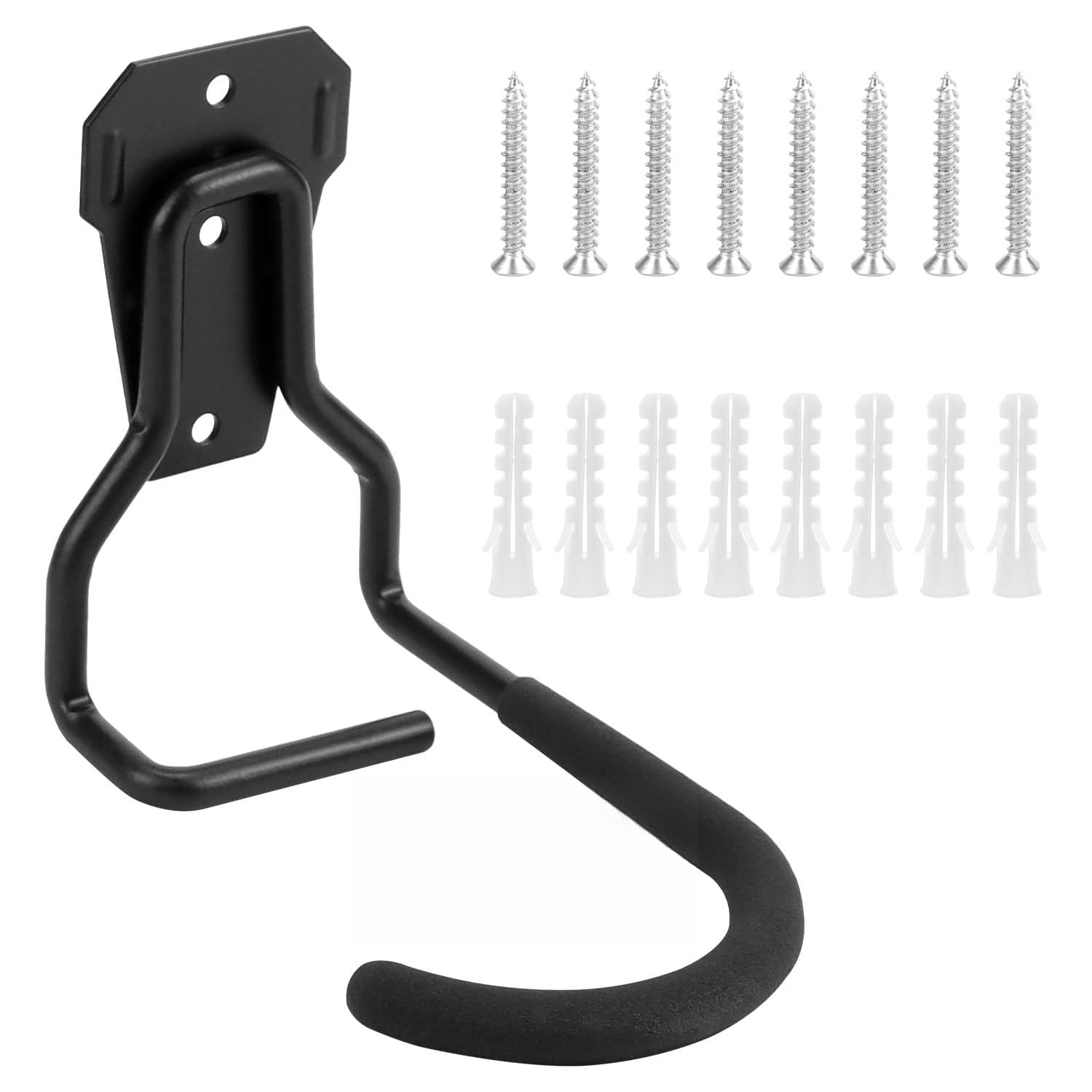 Qwork Black Qwork® 4 Pack Heavy Duty Bike Hanger Rack Wall Mount Holder For Garage & Apartment, 77Bls/35 Kg Load Capacity