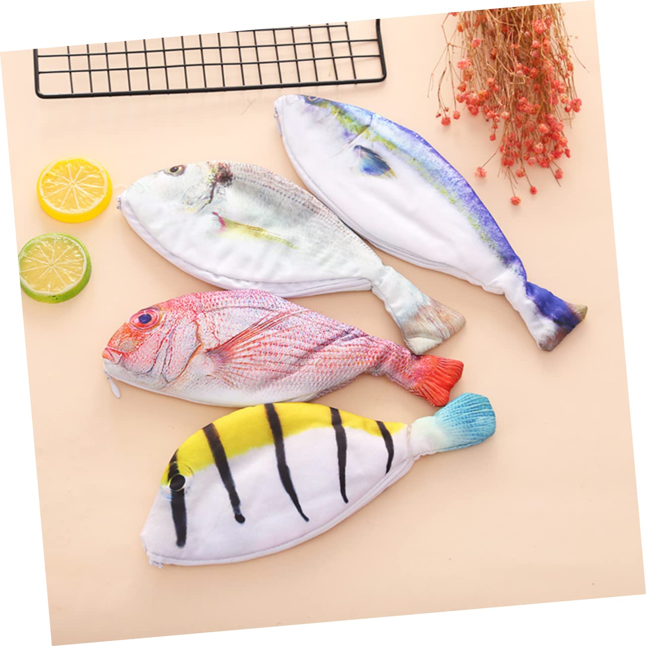 Tofficu 6pezzi Borsa Porta Matite Multifunzionale Forma Di Pesce Da Astuccio Per Scuola e Monete Materiale Resistente e Lavabile Design Elegante e Pratico