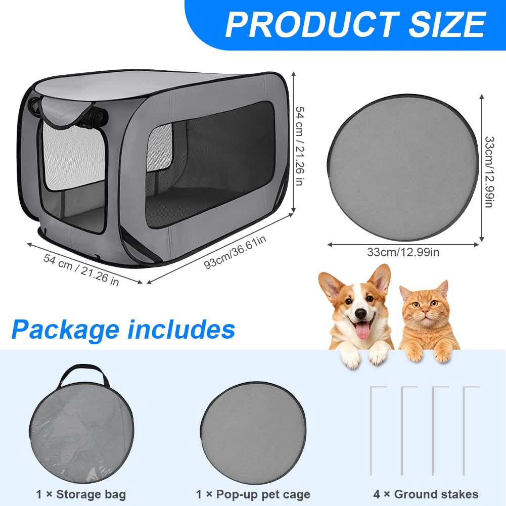 Aomig Cage Pliable pour Chien et Cha, Cage de Transport en Tissu Oxford, Parc Pliable, Cage de Voiture Portative pour Chien Chat, Parc pour Animal pour Intérieur, Extérieur, Voyage en Plein Air