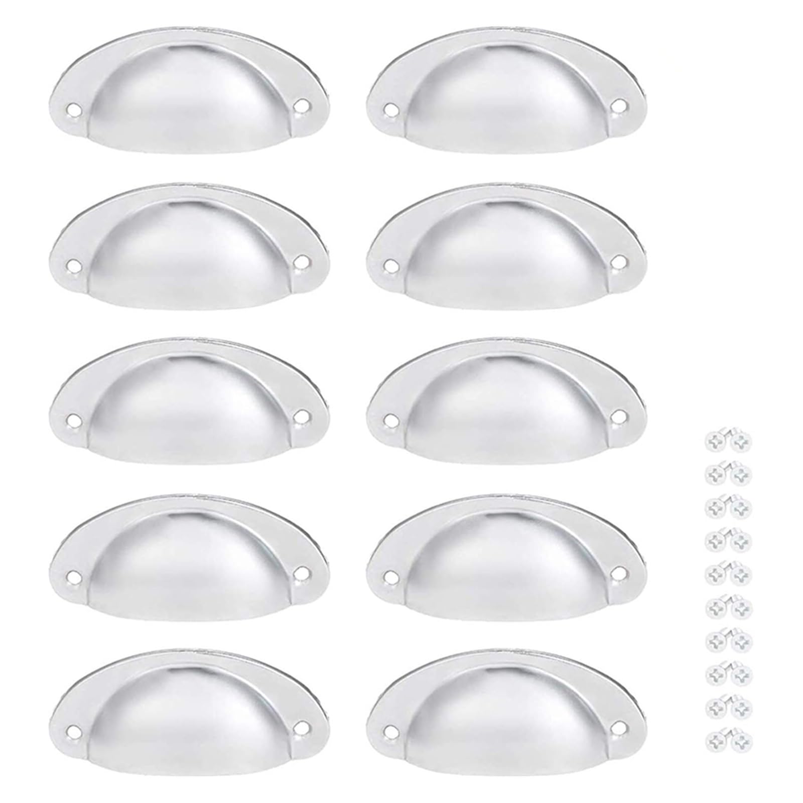 Fagoritime Silver Vintage Shell Cup Pull Handles, Shell Cup Drawer Handles(Silver)