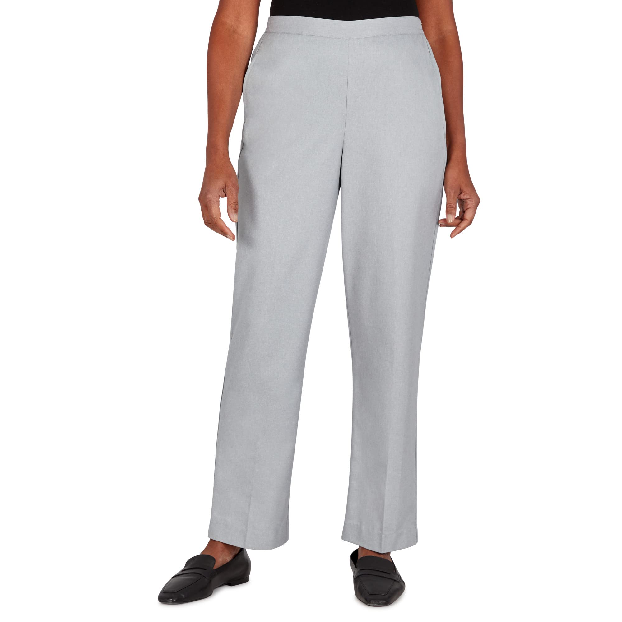 Alfred Dunner Womens Microfiber Regular Fit Average Length Pant