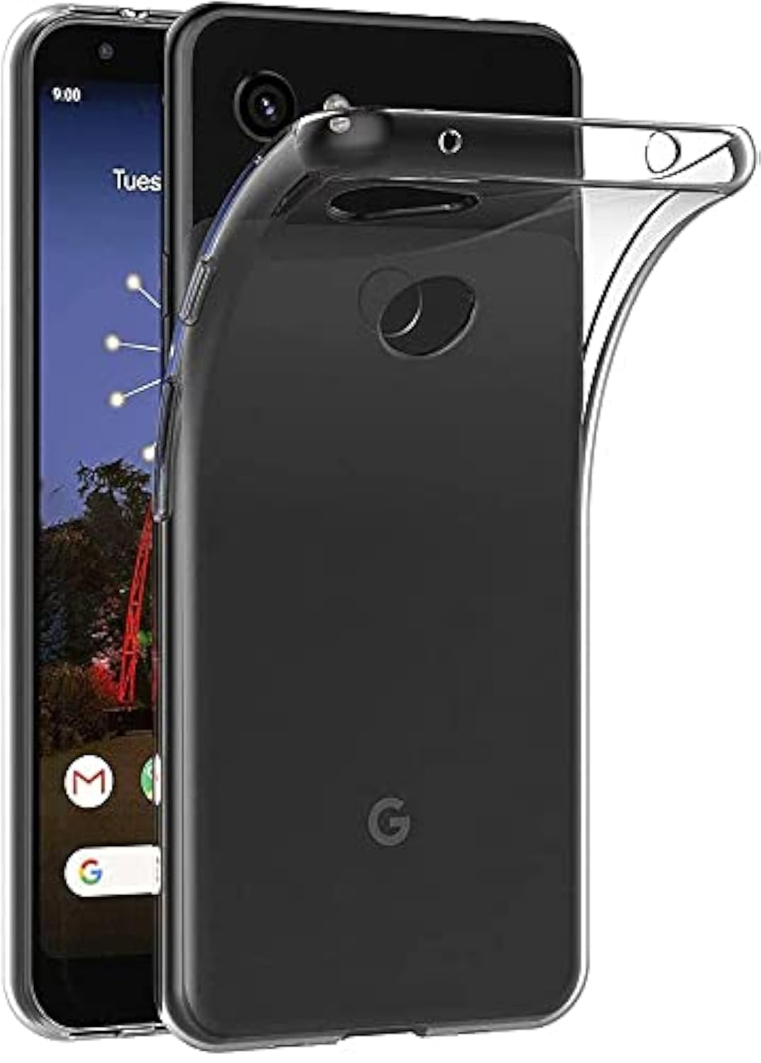 Case for Google Pixel 3a XL (6.8 inch) Soft TPU Rubber Gel Bumper Transparent Back Cover