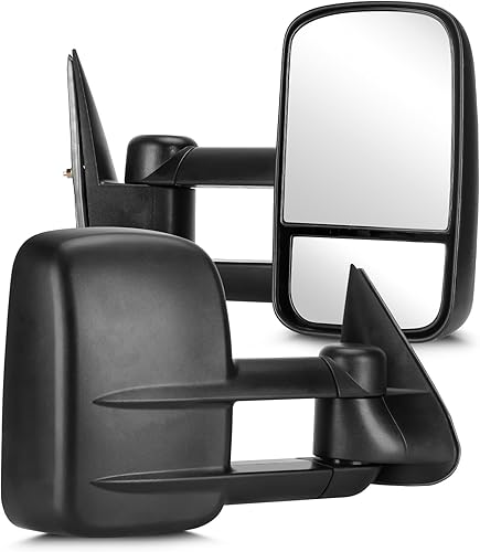 Youxmoto Espejos de remolque compatibles con Chevy 1999-2007 para GMC SilveradoSierra 1500 2500HD 3500HDTahoe Yukon Suburban Avalanche Pickup