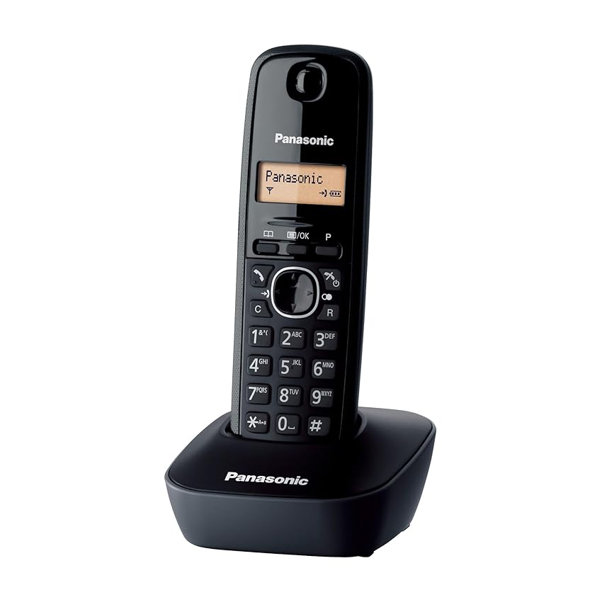 Panasonic KX-TG1611JTH Telefono Cordless Digitale, Unità Base e Ricevitore Singolo, ID Chiamante, Batteria Lunga Durata, Display LCD, Rubrica, Memoria di Riselezione, Sveglia, Grigio Antracite
