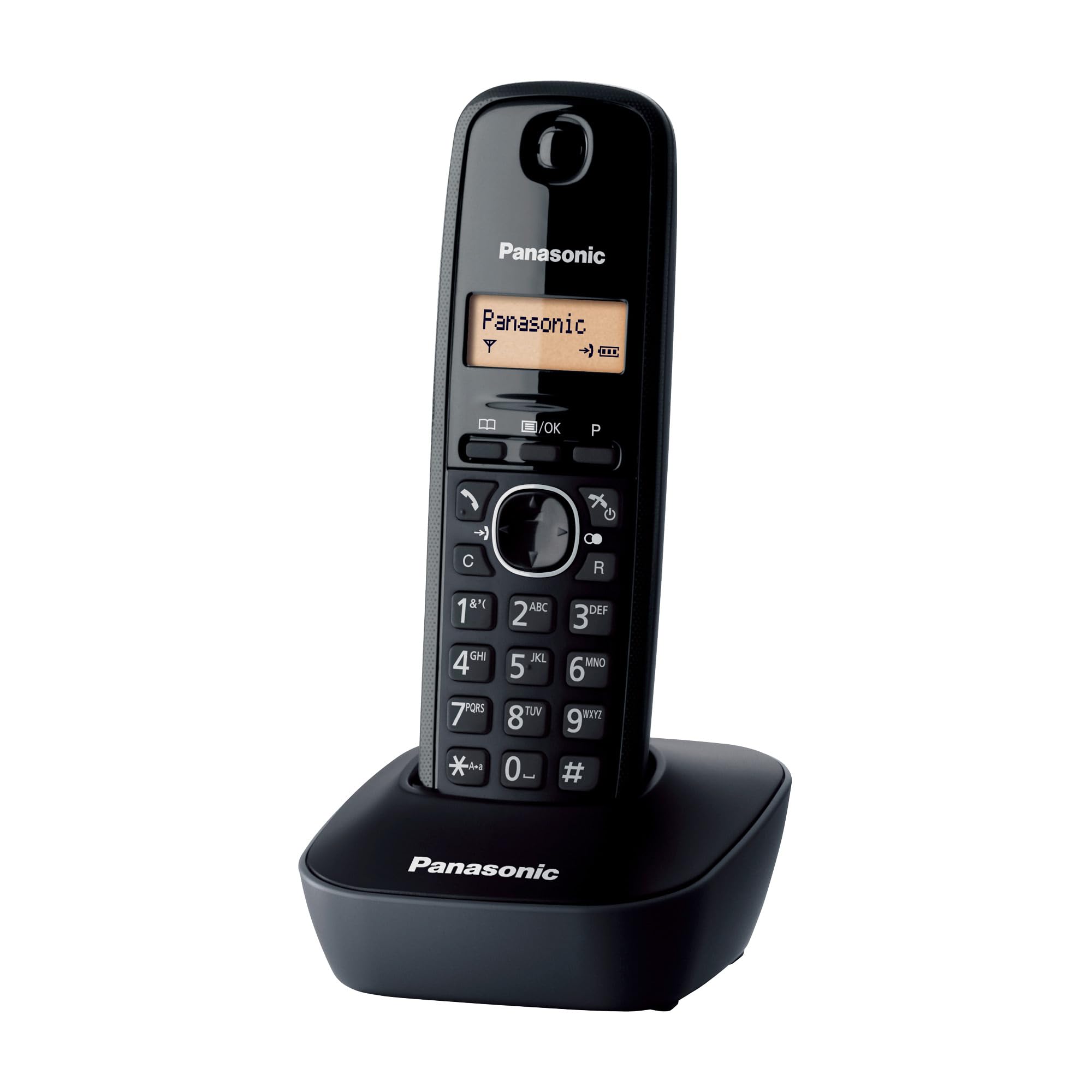 Panasonic KX-TG1611JTH Telefono Cordless Digitale, Unità Base e Ricevitore Singolo, ID Chiamante, Batteria Lunga Durata, Display LCD, Rubrica, Memoria di Riselezione, Sveglia, Grigio Antracite