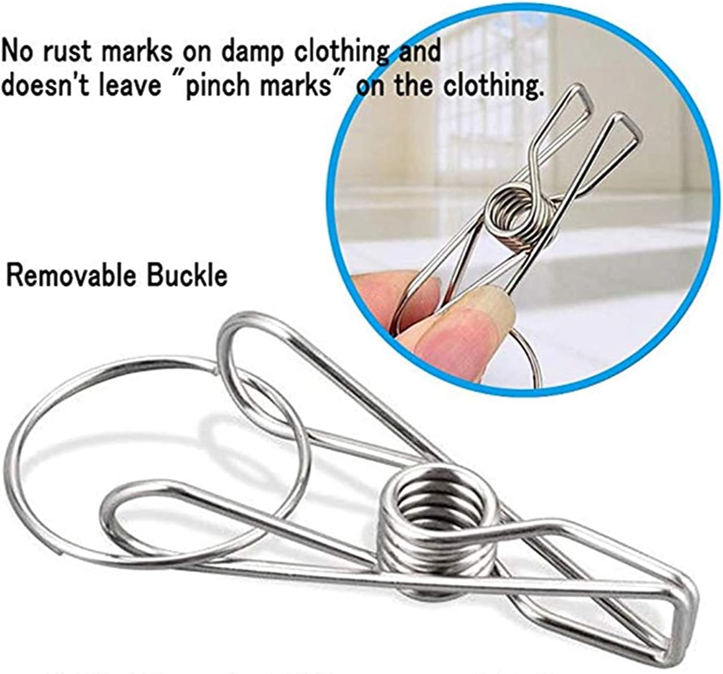 20 Clips Sock Dryer Folding Stainless Steel Laundry Drying Rack Sock Hanger Underwear Windproof Peg Airer Peg Hanger Space Saver Drip Hanger for Socks Underwear Drying Towels - Image 3