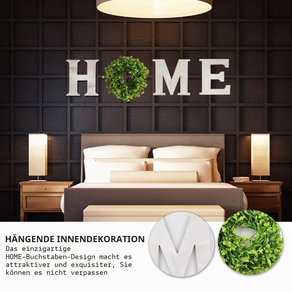 BESPORTBLE Holz Home Buchstaben Wand Dekobuchstaben Grün Kranz Holzbuchstaben Deko Schriftzug Weihnachten Wanddekoration Tischdeko Weihnachtsdeko Wohnzimmer Dekoration Geschenk