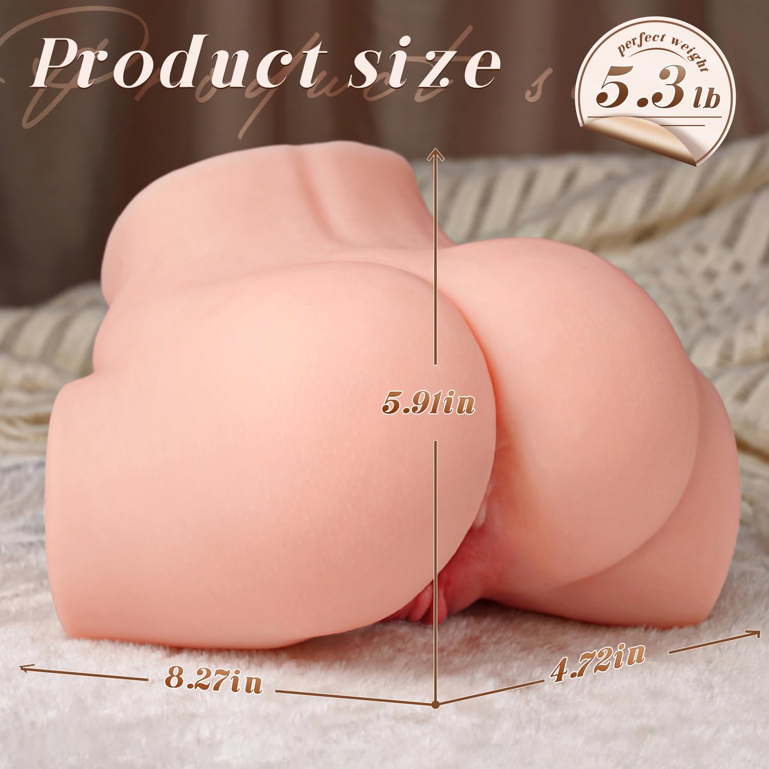 BIG SHOCKED Sex Doll Pocket Pussy for Men - Men's Sex Toys Male Masturbators Realistic Adult Toys Sex Dolls Stroker 3D Lifelike Soft Butt with Vagina Anal Sex Pleasure Skin Color Adult Toy
