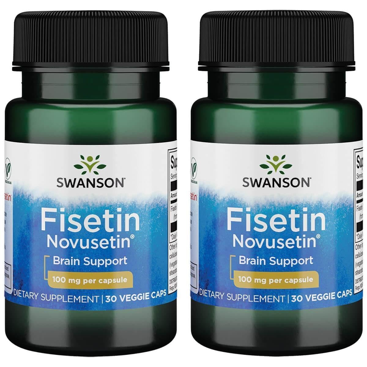 Swanson Fisetin Flavonoid 100 Milligrams, 30 Veg Capsules, 2 Pack 30 Count (Pack of 2)