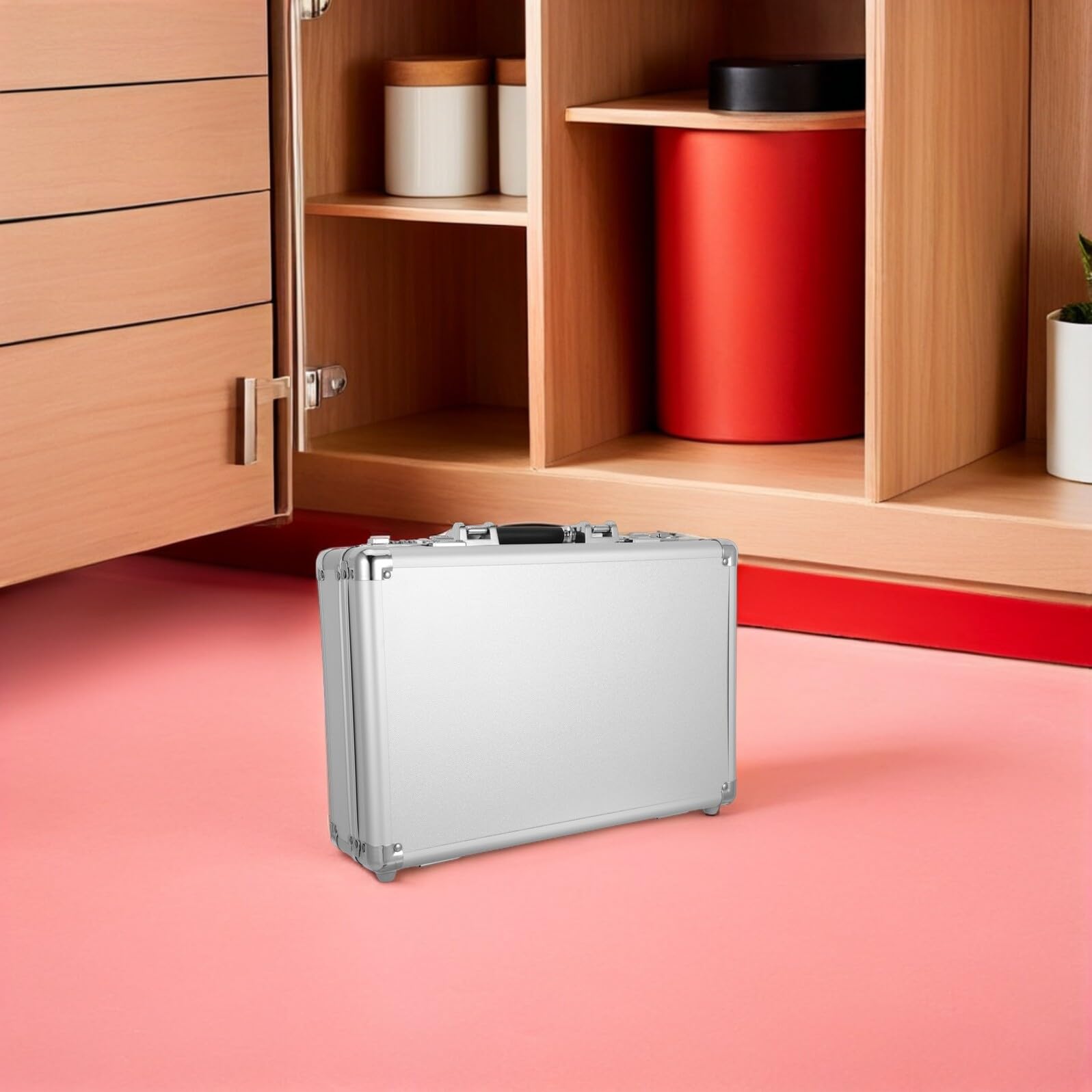 DOITOOL Valigetta Portautensili in Lega di Alluminio 14" Resistente con Lucchetto a Combinazione, Scatola Portaoggetti con Maniglia Ergonomica, Custodia Sicura per Utensili da Lavoro