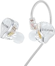 HZSOUND White Snow In-Ear Monitors Auricolari, Driver LCP+PU da 10 mm HiFi IEM Auricolari cablati con cavo staccabile a 2 pin, Driver dinamico per telefono da gioco musicale (USB-C, con microfono)