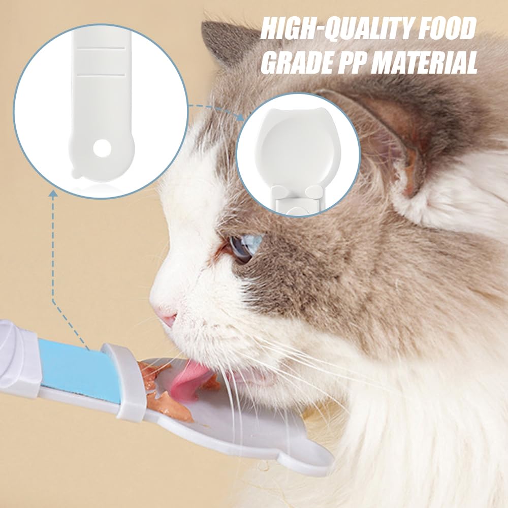 4 Pièces Mangeoires à Bande pour Chat, Cuillère à Nourriture pour Chat en Forme de Poisson Cuillère À Nourriture pour Animaux De Compagnie pour Nourriture Humide, Friandises à Lécher