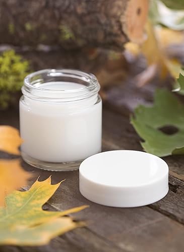 Miniatura 8 de Tarro de vidrio transparente de 2 onzas con tapas blancas lisas forradas (paquete de 12)