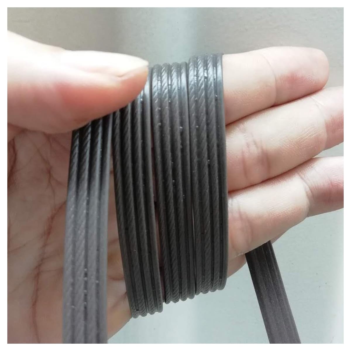 213ft PE Flat Rattan Woven Rope, Plastic Wicker Furniture Repair Rattan, Synthetic Rattan Replacement Material for Patio - Grey Four Line