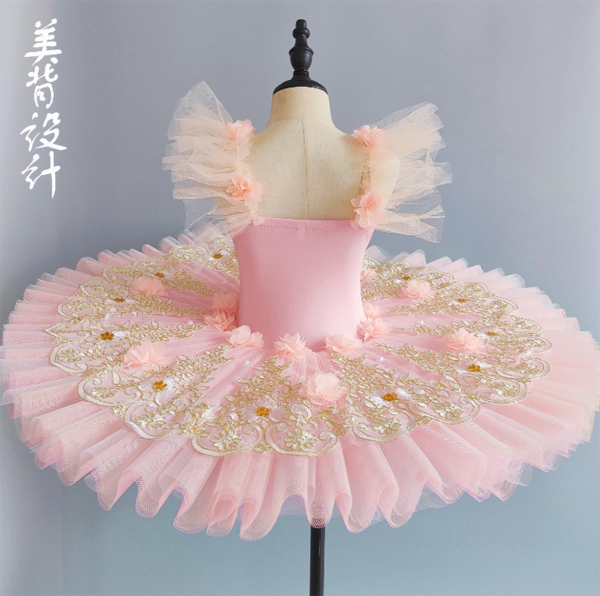 tutù di Balletto per Bambine, Costume da Ballerina Principessa per Bambini, Abito da tutù di Balletto Elegante, Body da Ballo con Gonna