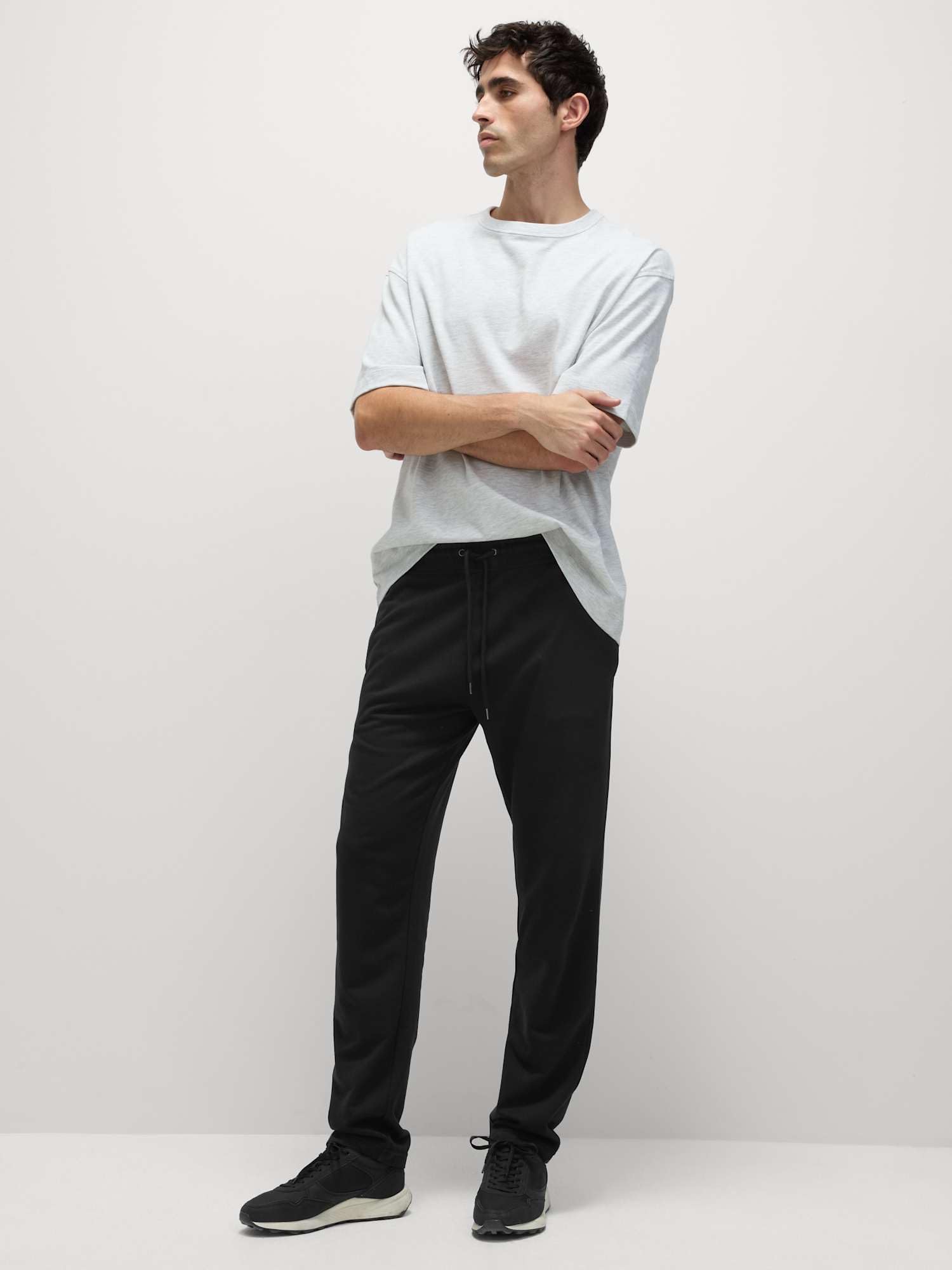 Marks & Spencer Pantalon de Jogging Droit en Coton Noir XXL