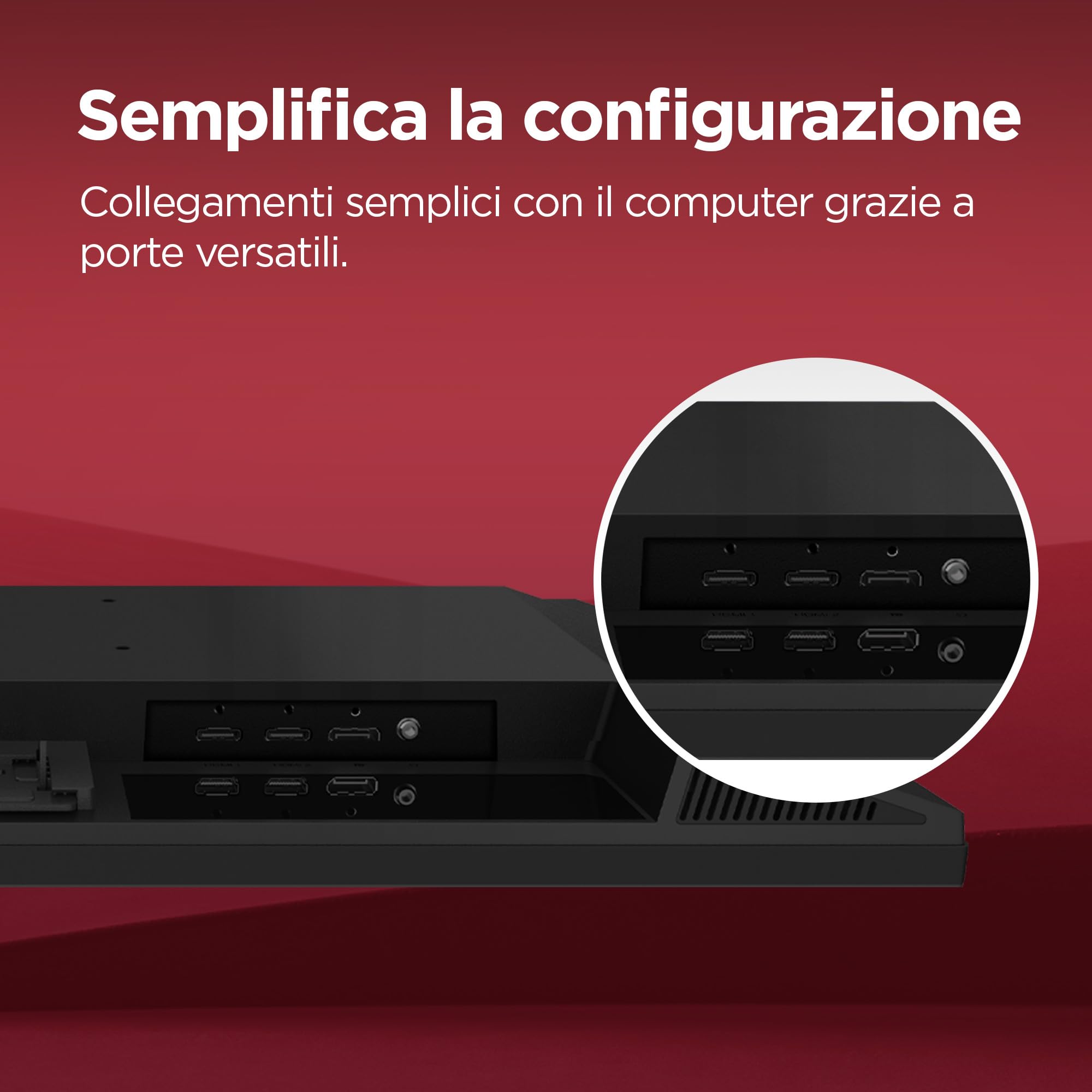 Lenovo N27q Monitor 27" QHD (2560x1440) IPS, 4ms, 100Hz, Frameless, Regolabile, HDMI 2.1 + DP, Low Blue Light/Flicker Free, VESA 100x100