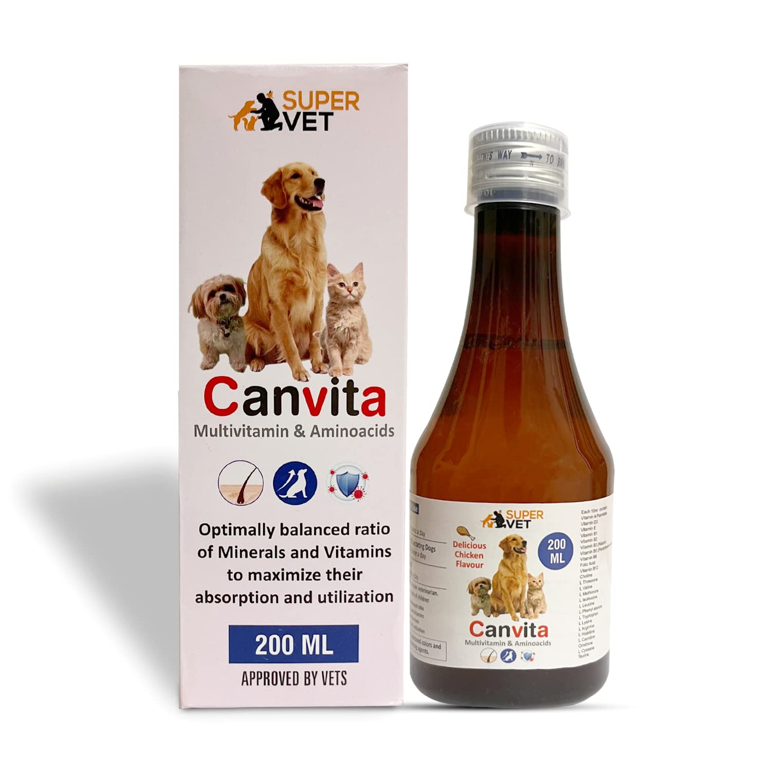 Supervet Canvita Syrup (Multivitamin and Amino acids) for Dogs | Boosts Immunity | 200ML (B0B3XGF87N) Amazon Price History, Amazon Price Tracker