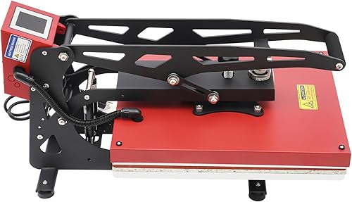 Miniatura 5 de Eapmic Máquina de prensa térmica semiautomática magnética de 16 x 20 pulgadas, sublimación con LCD inteligente, rojo, 1600 W, 110 V, 32-392 F, 0-999