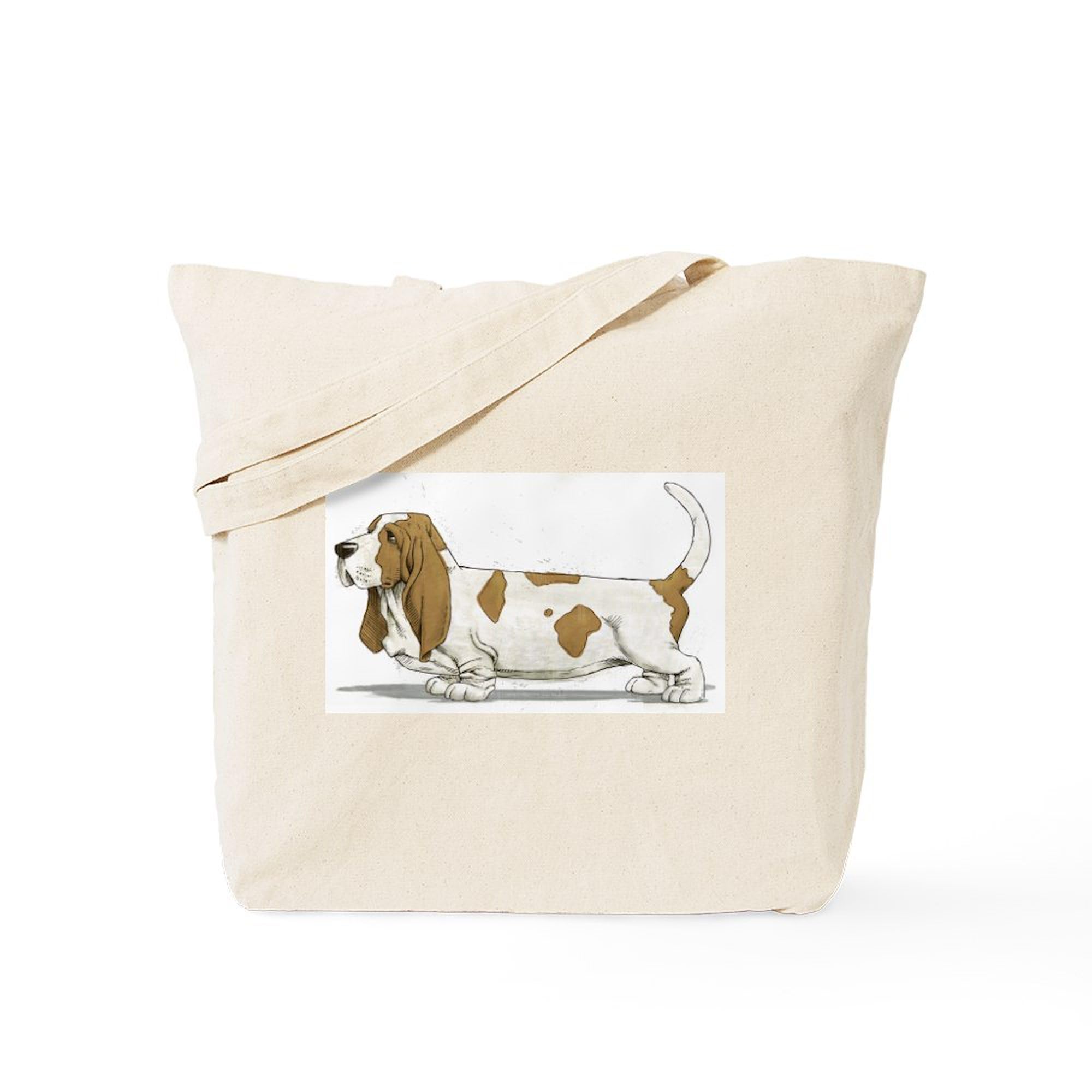 CafePress Basset Hound Tote Bag Reusable Natural Beige Canvas Shopping Bag